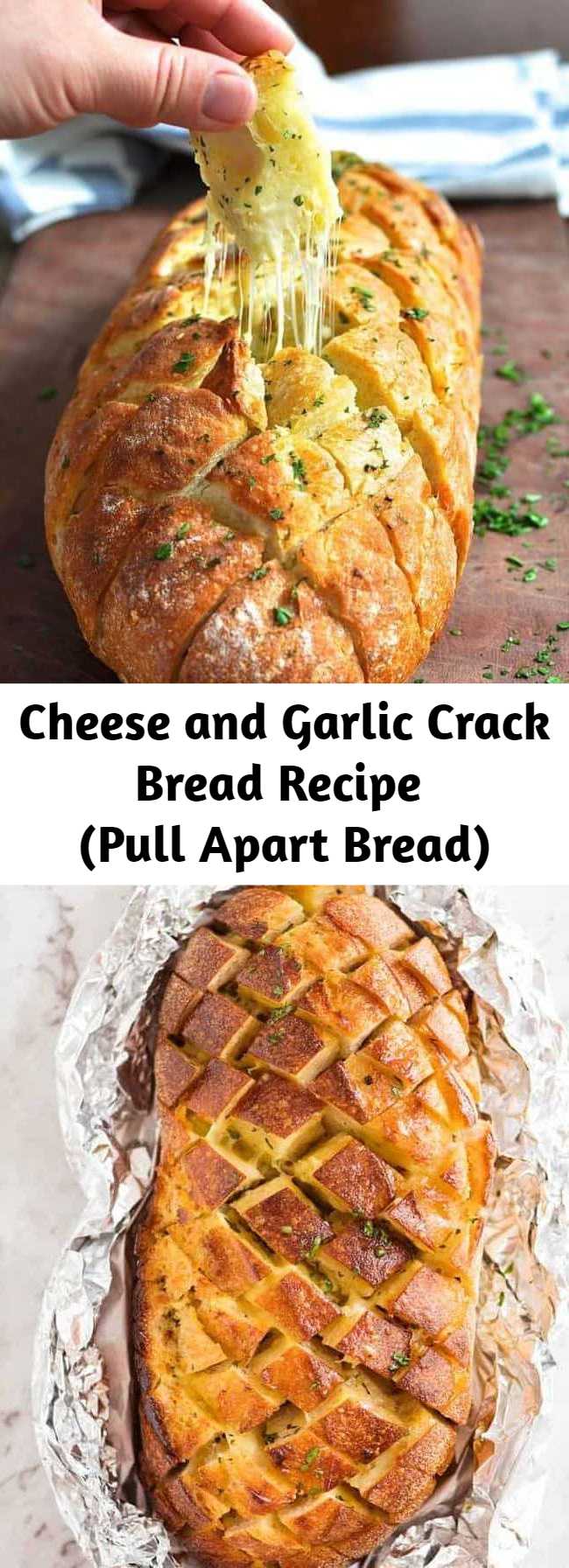 Cheese and Garlic Crack Bread Recipe (Pull Apart Bread) - This is garlic bread - on crack! Great to share with a crowd, or as a centre piece for dinner accompanied by a simple salad.