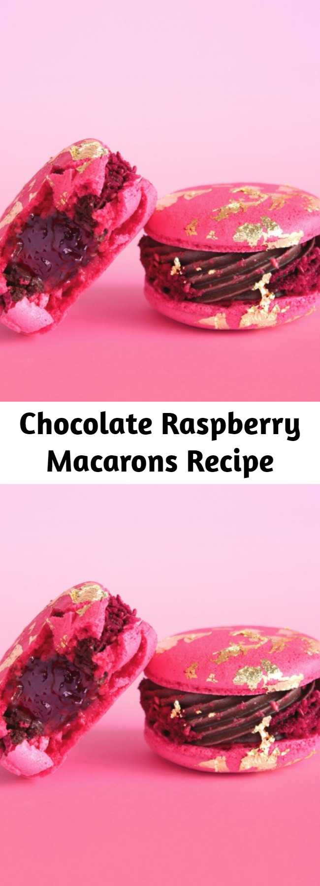 Chocolate Raspberry Macarons Recipe - All that glitters may not be gold, but these macarons are the exception.