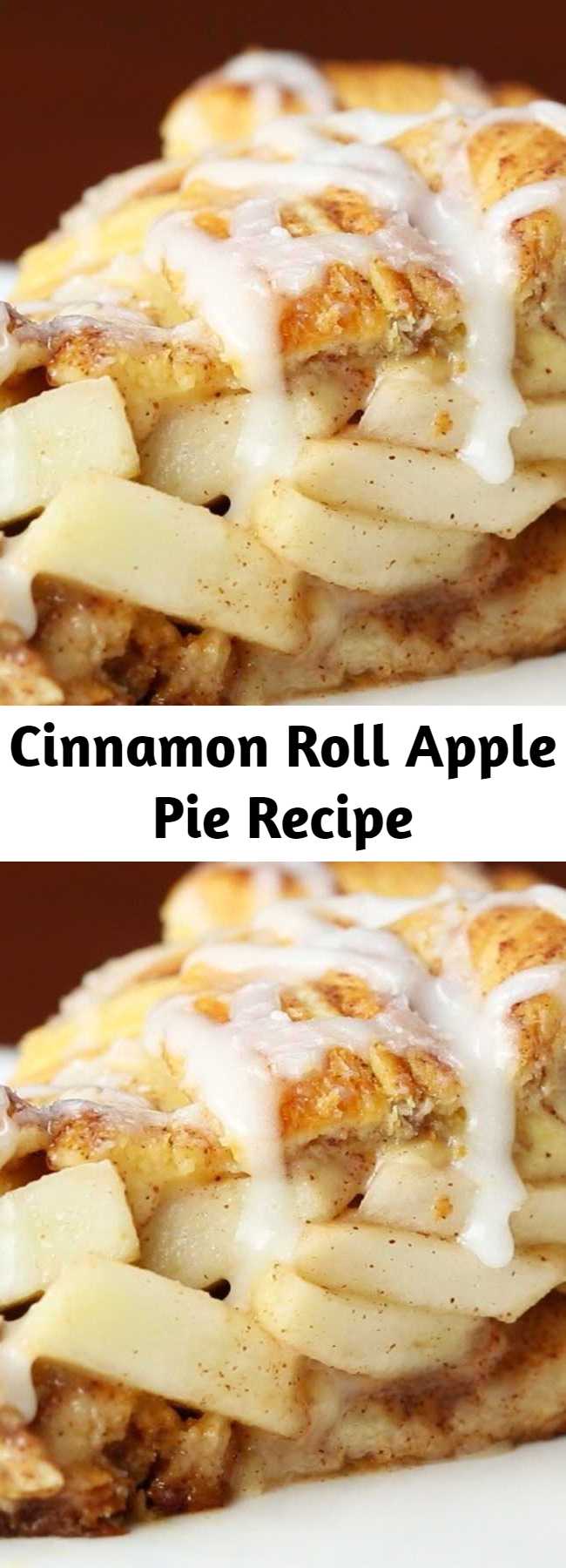 Cinnamon Roll Apple Pie Recipe - Cinnamon rolls and apple pie all in one? It's almost too good to be true! This amazing dessert only has 5 ingredients and is perfect to make for Thanksgiving, a holiday party, or even just to enjoy the fall weather.