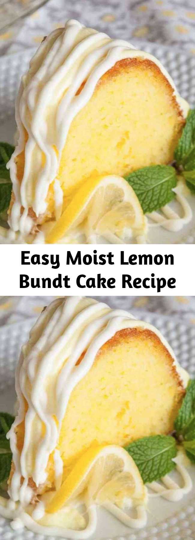Easy Moist Lemon Bundt Cake Recipe - This easy lemon bundt cake drizzled with lemon cream cheese frosting is a fantastic nearly from scratch dessert! It’s super moist and super tasty!