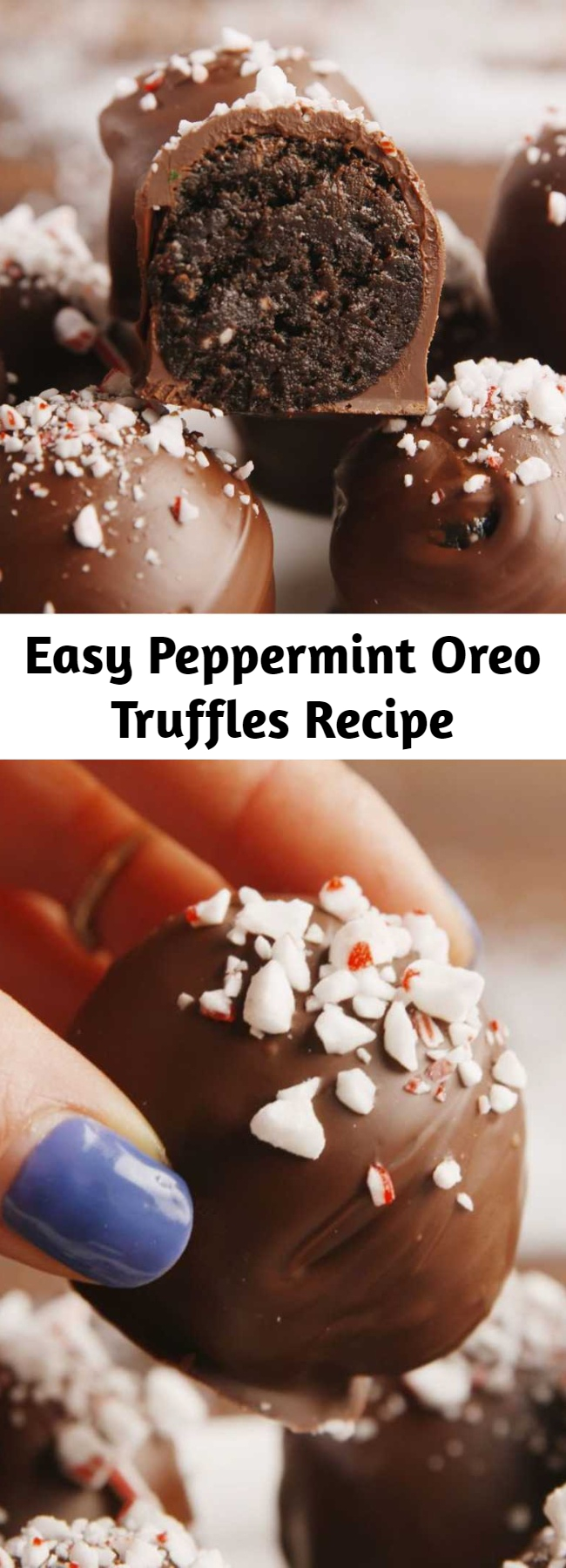 Easy Peppermint Oreo Truffles Recipe - How could something so simple be so good? #food #pastryporn #easyrecipe #recipe #holiday #christmas #ideas #wishlist #inspiration #home