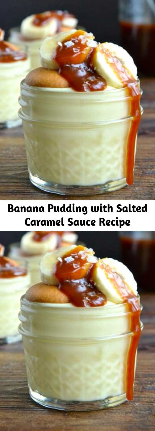 The creamy pudding is layered with sliced bananas, crunchy Nilla Wafers and homemade salted caramel sauce, which adds the perfect savory twist to this southern-inspired sweet.