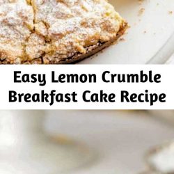 An easy to make breakfast cake with a moist, tender crumb topped with a sweet crumble topping.
