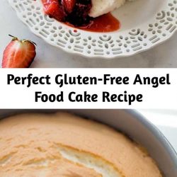 Gluten-Free Angel Food Cake! The best-tasting angel food cake you’ll ever eat. Light, fluffy and perfect for your favorite desserts. Nobody will ever guess it’s gluten-free! #angelfoodcake #glutenfree #glutenfreedesserts #glutenfreecake #summerdesserts #glutenfreeangelfoodcake #angelfoodcakedesserts