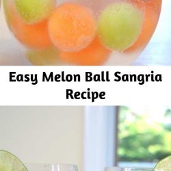 Refreshing and delicious melon ball sangria, the most beautiful sangria recipe! All you need is only a few ingredients: watermelon, cantaloupe and honeydew melons, moscato wine, sugar, lime, and sparkling water.