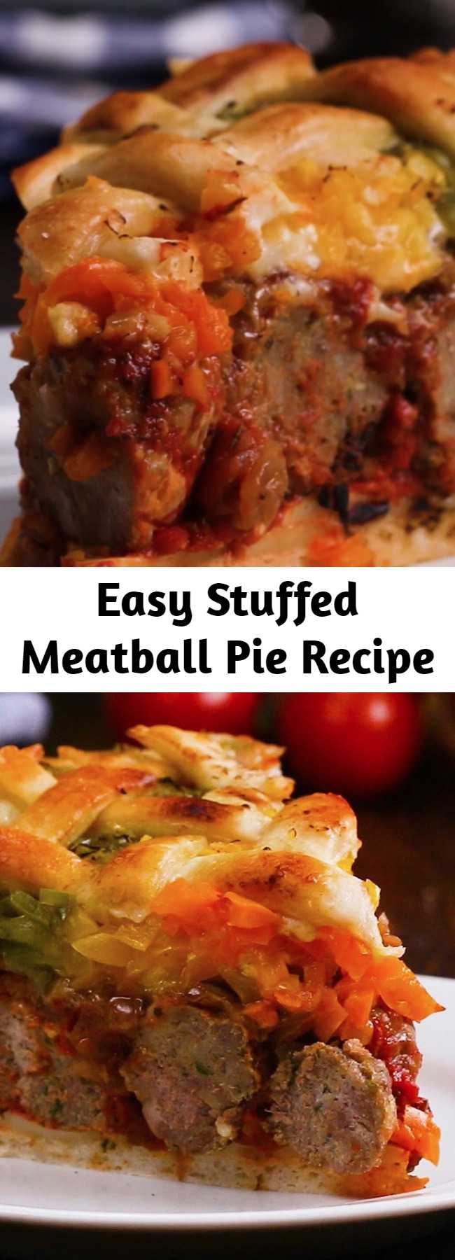 Easy Stuffed Meatball Pie Recipe - This was really tasty and easy to make. Every meatball-lover will adore this Stuffed Meatball Pie.
