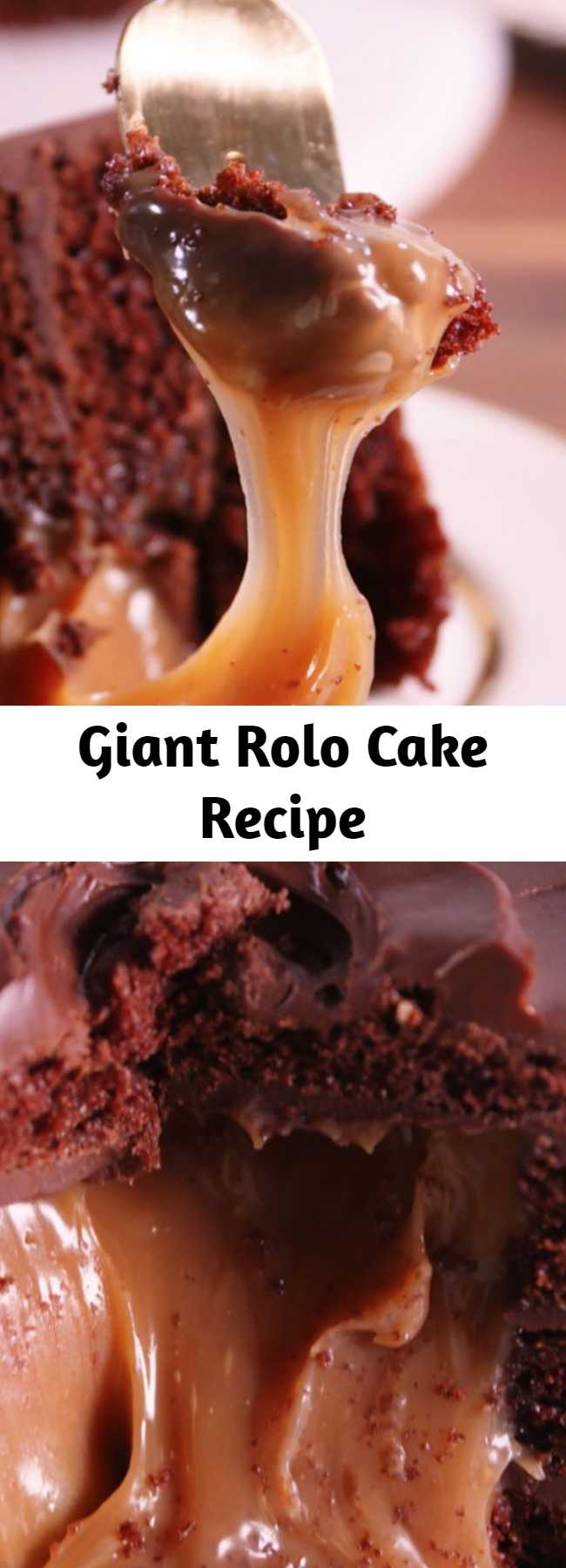 Giant Rolo Cake Recipe - Rolo lovers, try not to freak out when you see this cake.