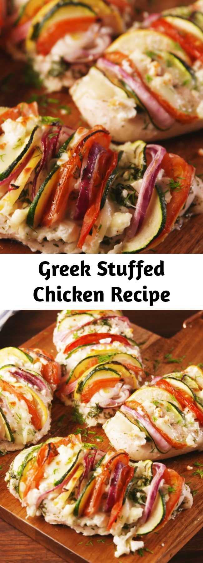 Greek Stuffed Chicken Recipe - You'll Greek out over this. #food #lowcarb #gf #glutenfree #healthy