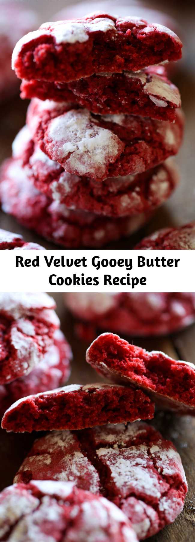 Red Velvet Gooey Butter Cookies Recipe - A moist and soft cookie that is perfect for the holidays! They really are DELICIOUS!