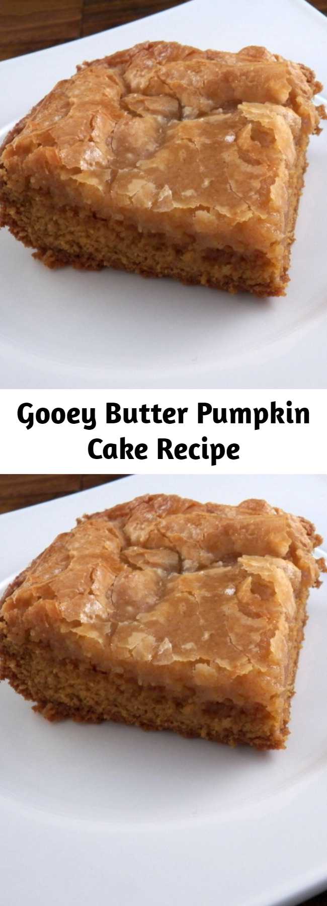 Gooey Butter Pumpkin Cake Recipe - This recipe comes together in minutes and then you just bake, cool and serve. How much easier can you get in life and on top of that it is so unbelievably good that it will definitely impress your friends and family.