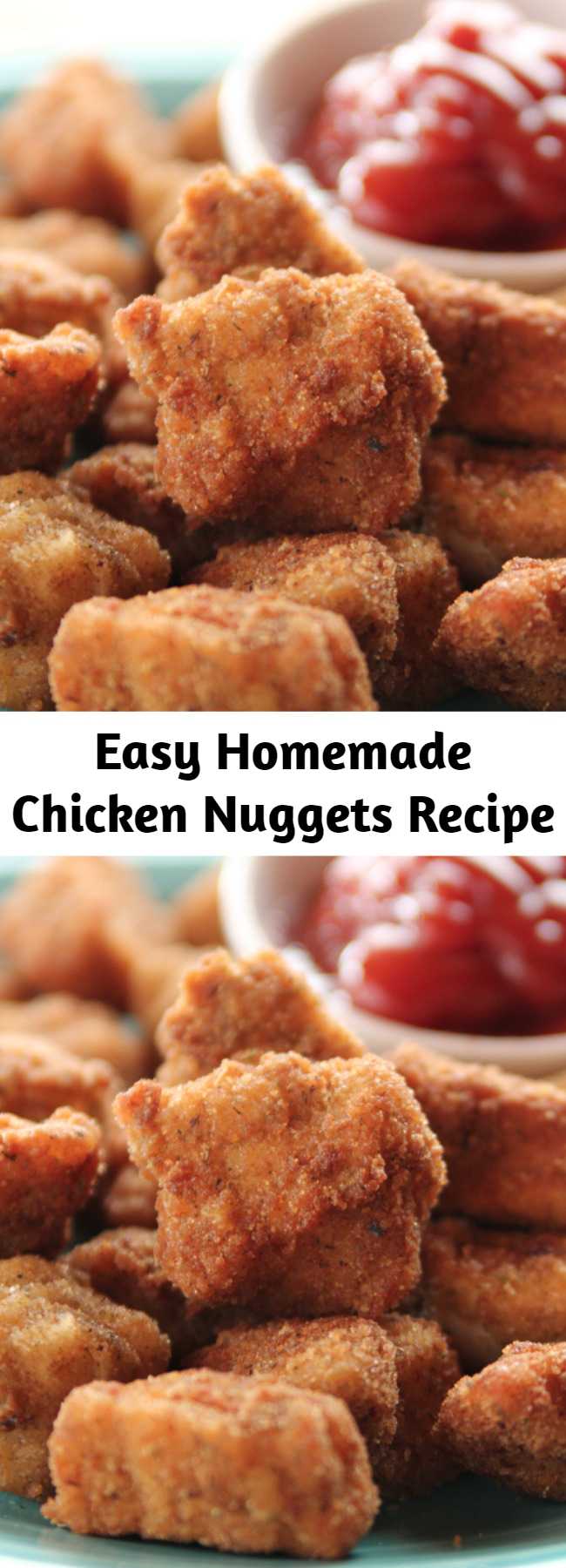 Easy Homemade Chicken Nuggets Recipe - Super easy to make and even more fun to eat!