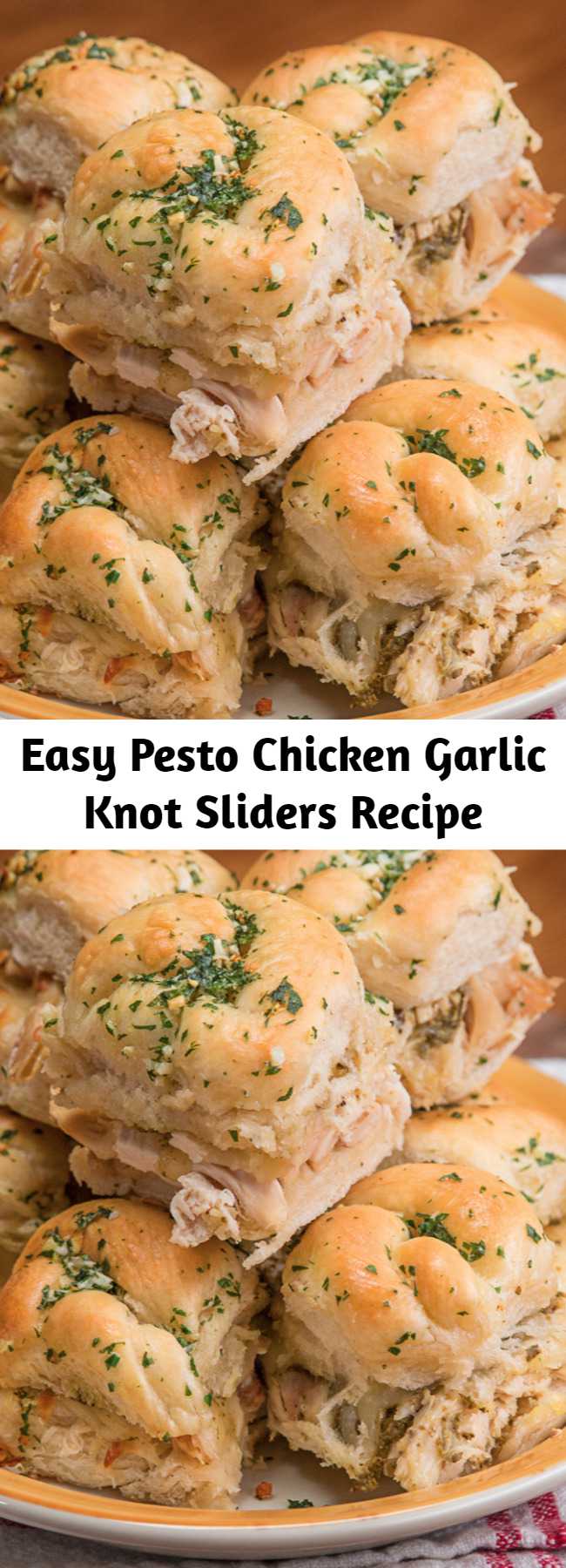 Easy Pesto Chicken Garlic Knot Sliders Recipe