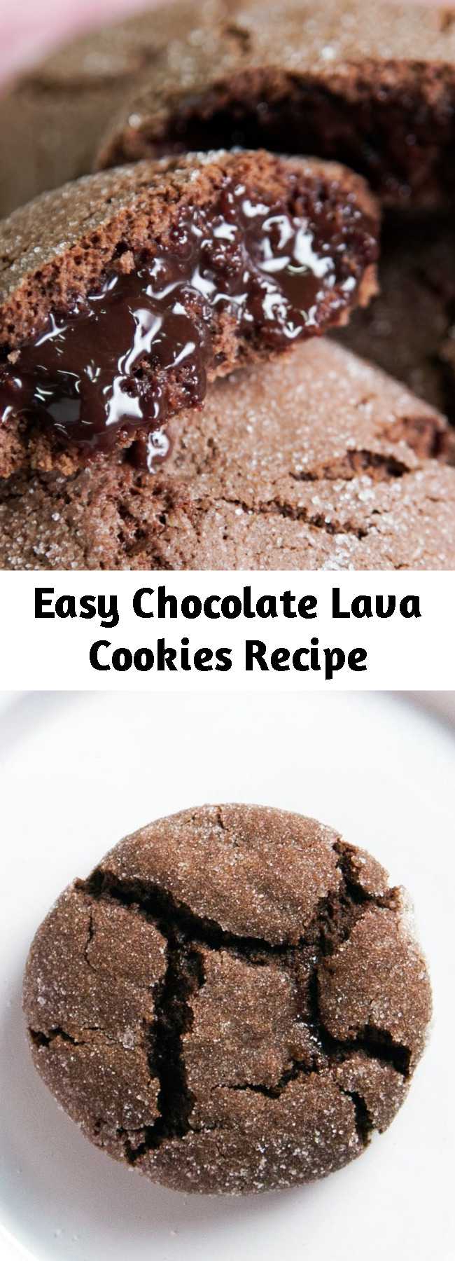 Easy Chocolate Lava Cookies Recipe - These chewy chocolate lava cookies hide an oh-so-rich, ooey-gooey chocolate center.