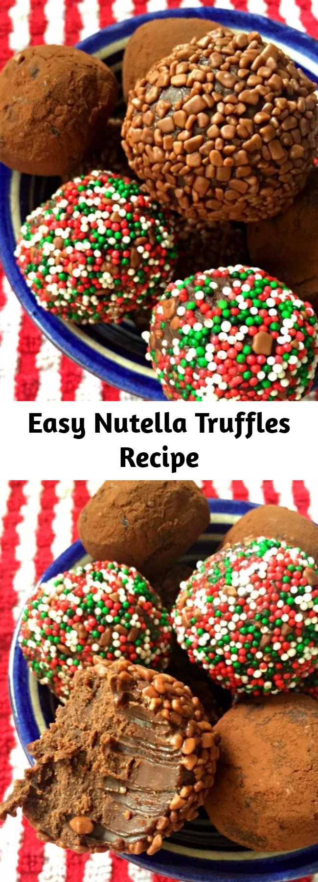 Easy Nutella Truffles Recipe - Easy Nutella Truffles with all the yummy hazlenut flavour of Nutella – and only three ingredients! They’re no-bake, with all the usual deliciousness of a regular chocolate truffle.. and then the extra chocolate hazlenut hit of Nutella 😍.