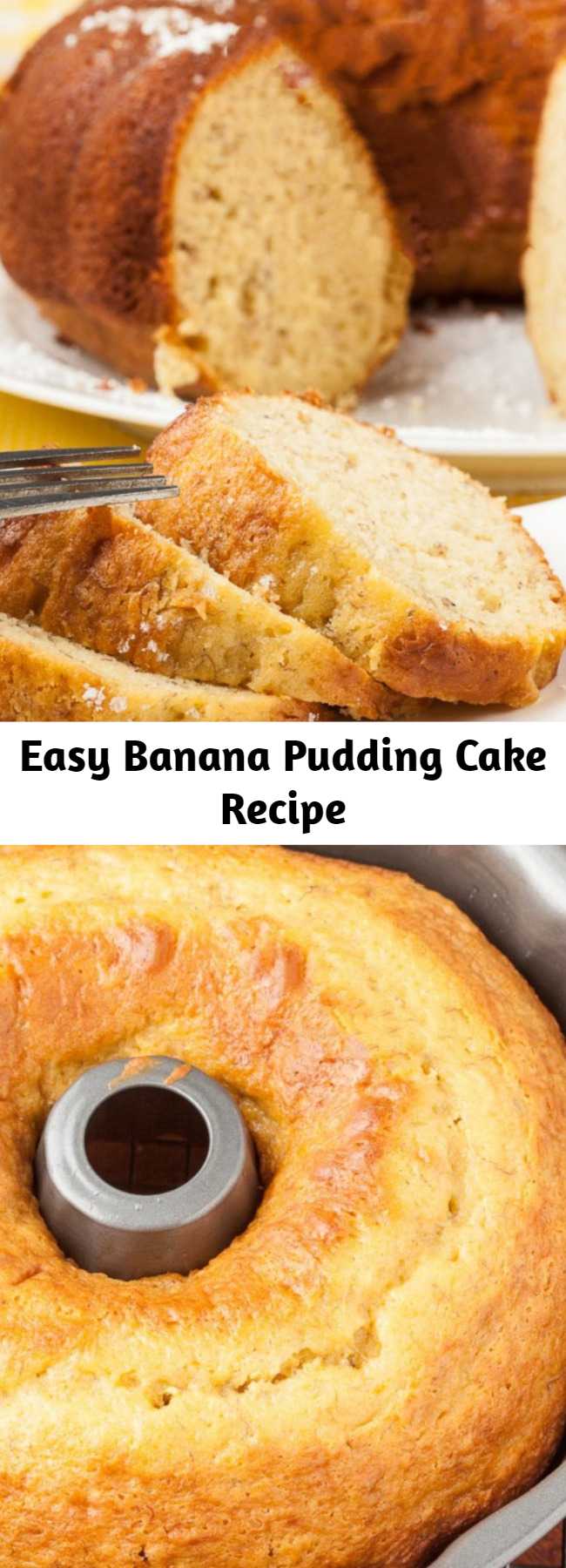 Easy Banana Pudding Cake Recipe - This Banana Pudding Cake is dreamy and luscious! It’s extremely moist, tender, and boasts huge banana flavor. This cake is perfect for brunch and dessert alike. It’s delish without any icing, but feel free to add your own if you wish!