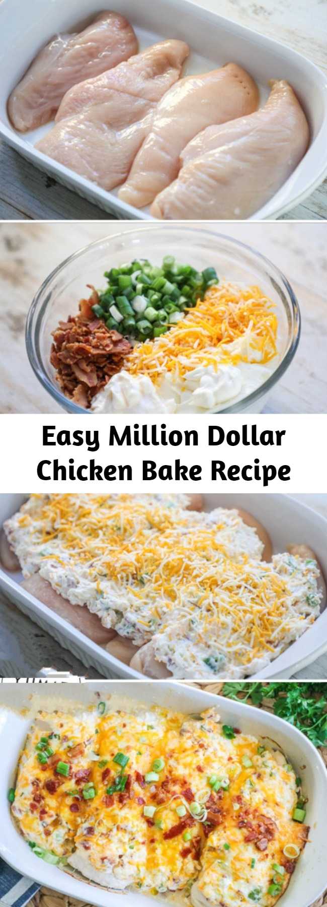 Easy Million Dollar Chicken Bake Recipe - This Million Dollar Chicken makes baked chicken breast exciting again! Packed with rich, bold flavors, this one dish meal is a family favorite!