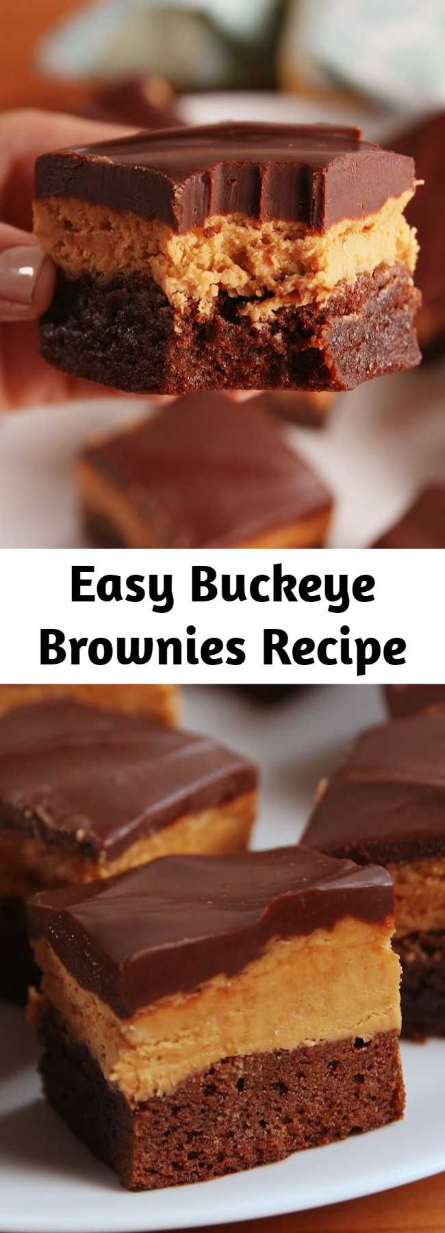 Easy Buckeye Brownies Recipe - We've made A LOT of brownies in our day and these put all others to shame. It's chocolate and peanut butter. What more could you want?