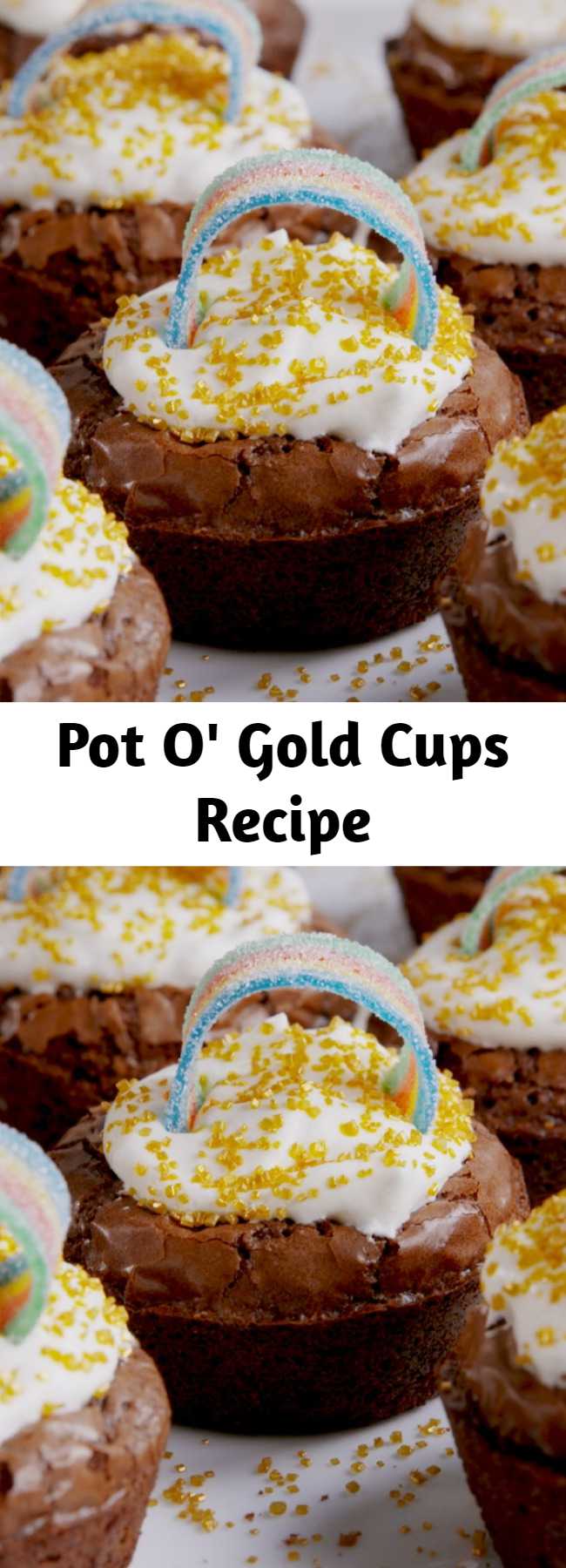 Pot O' Gold Cups Recipe - Pop these little brownies in your mouth for good luck.
