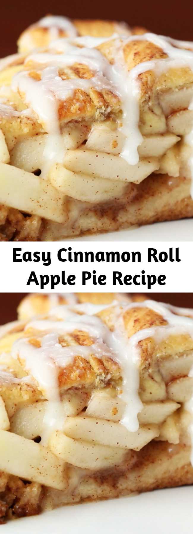 Easy Cinnamon Roll Apple Pie Recipe - Cinnamon rolls and apple pie all in one? It's almost too good to be true! This amazing dessert only has 5 ingredients and is perfect to make for Thanksgiving, a holiday party, or even just to enjoy the fall weather.
