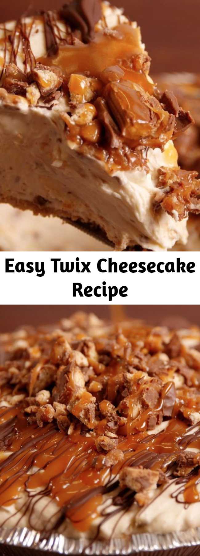 Easy Twix Cheesecake Recipe - Upgrade your cheesecake game with this easy recipe for Twix cheesecake. This cheesecake is a real crowd pleaser.