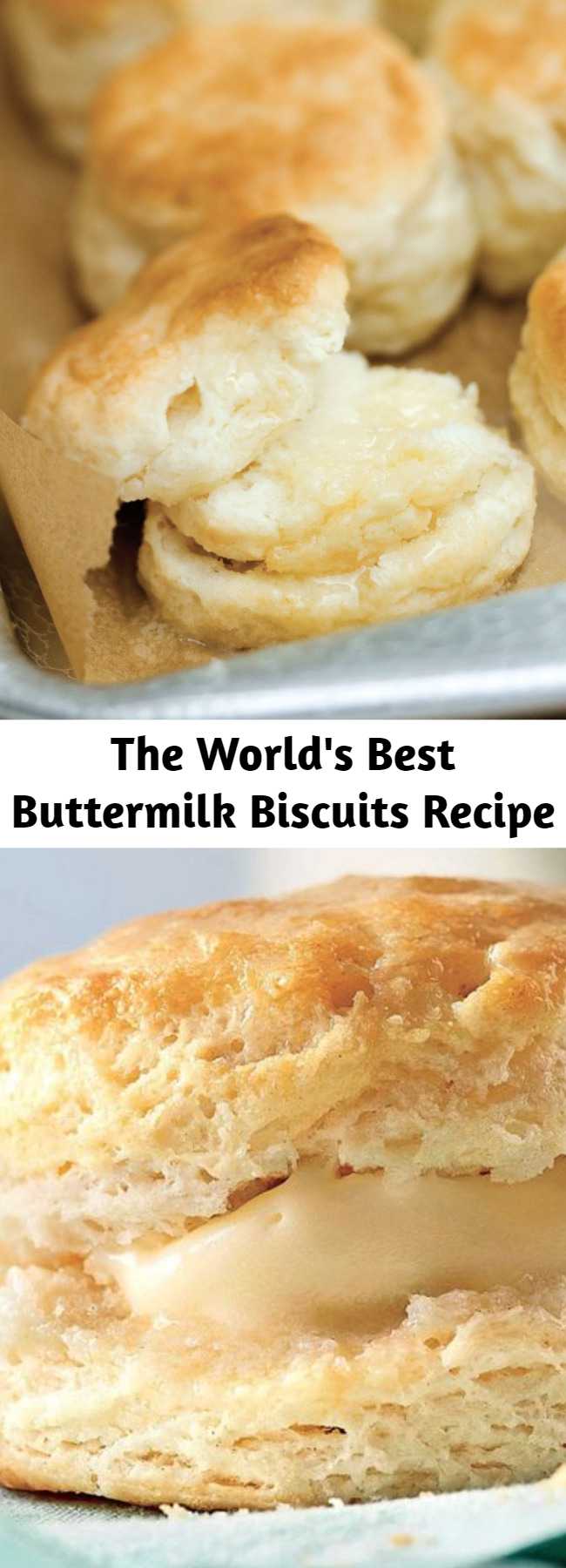 The World's Best Buttermilk Biscuits Recipe - This no-fail biscuit recipe will make you look like a pro, even if this is your first attempt at biscuit-making. And if you’re looking for something a little beyond a basic biscuit, try one of our delicious variations. However you make them, you’ll be rewarded with layer upon buttery layer of biscuit perfection. #buttermilkbiscuits