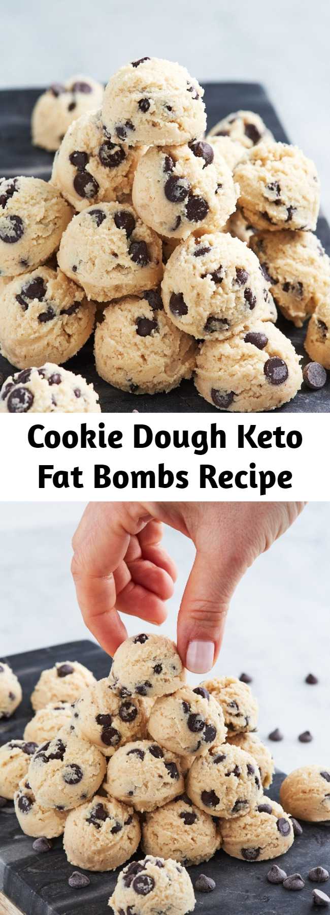 Cookie Dough Keto Fat Bombs Recipe - We brings you a recipe for a dessert bite that won't through you off your keto cycle. These are the keto-friendly way to eat cookie dough right out of the package. #ketorecipes #fatbombs #cookiedough #cookiedoughfatbombs #ketosnack #ketodessert #healthyrecipes #healthysnacks