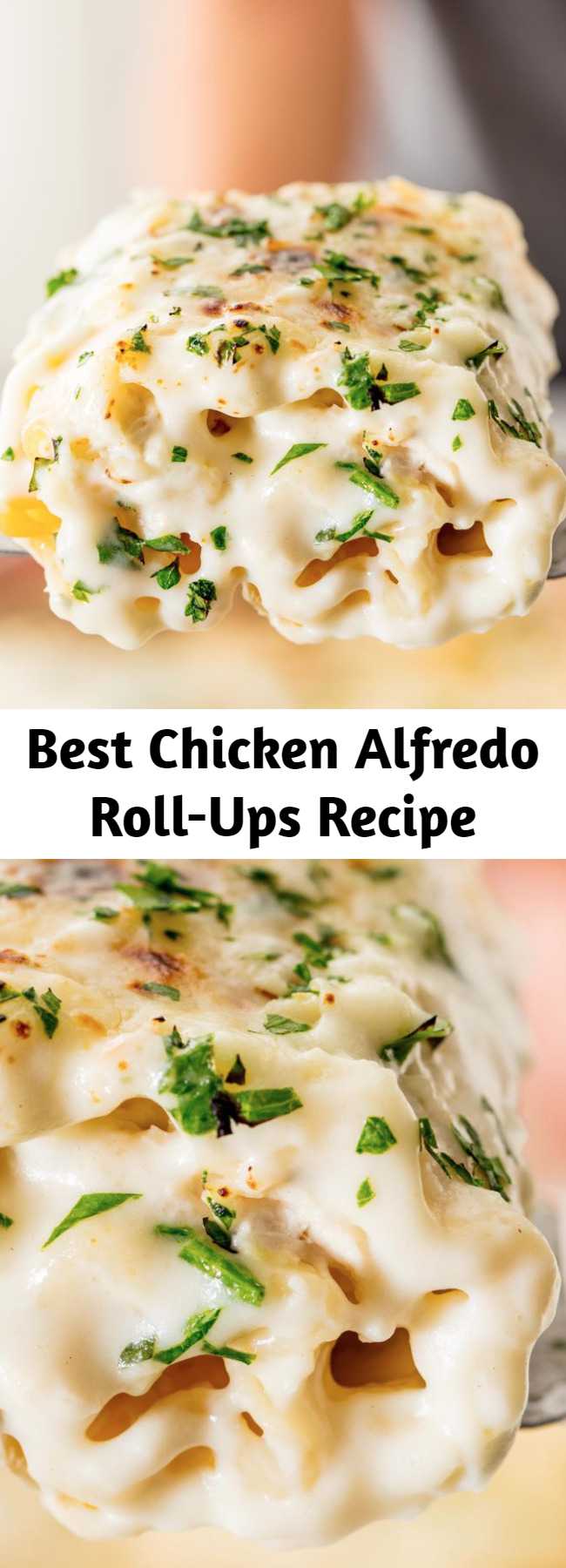 Best Chicken Alfredo Roll-Ups Recipe - Chicken alfredo roll-ups are a dreamy, creamy weeknight dinner masterpiece.