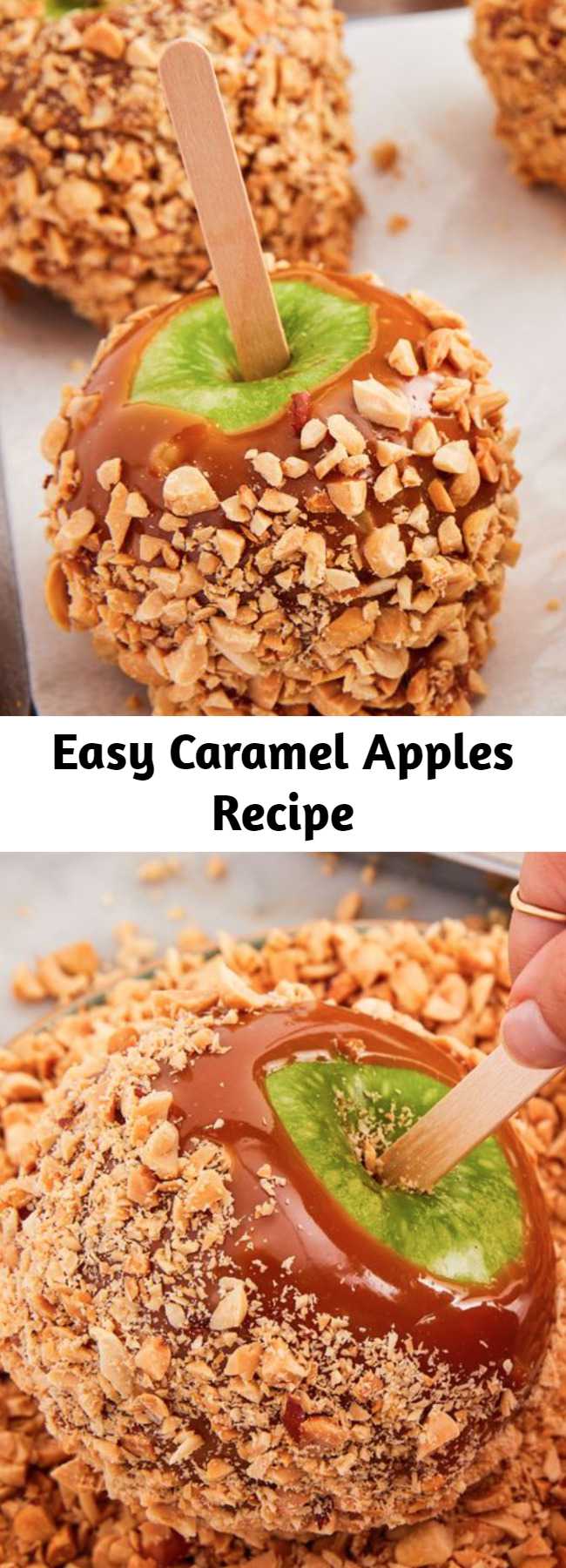 Easy Caramel Apples Recipe - Caramel apples are one of Fall's greatest pleasures. Not only are they easy to make, they're also super fun to personalize. Follow these easy step-by-step instructions and have an autumnal treat in no time.
