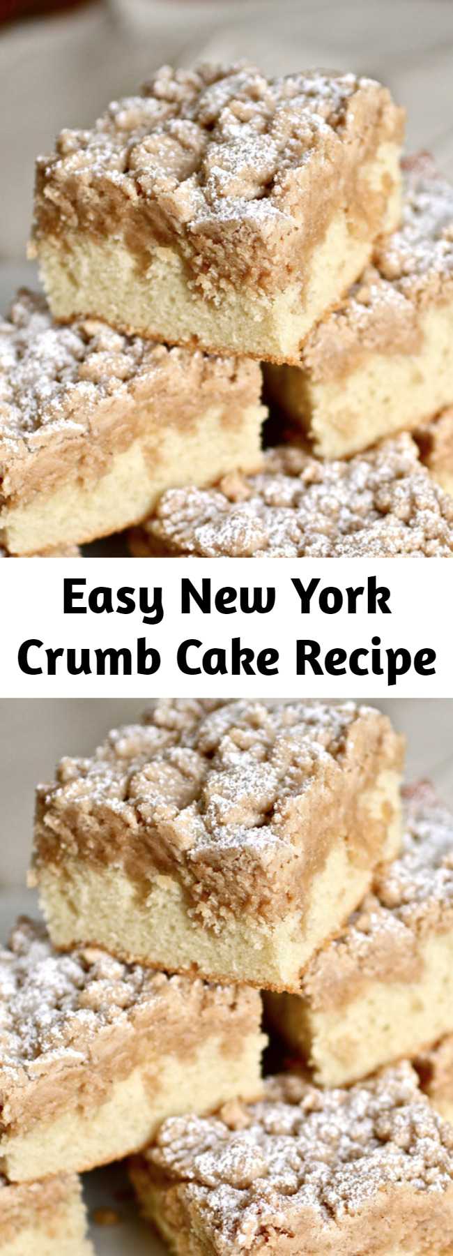 Easy New York Crumb Cake Recipe - This New York crumb cake is the absolute BEST recipe out there! It even beats out the Entemann's Ultimate Crumb Cake, according to discerning New Yorkers! With big crumbs and soft, buttery cake, this crumb cake will become an old family favorite in no time.